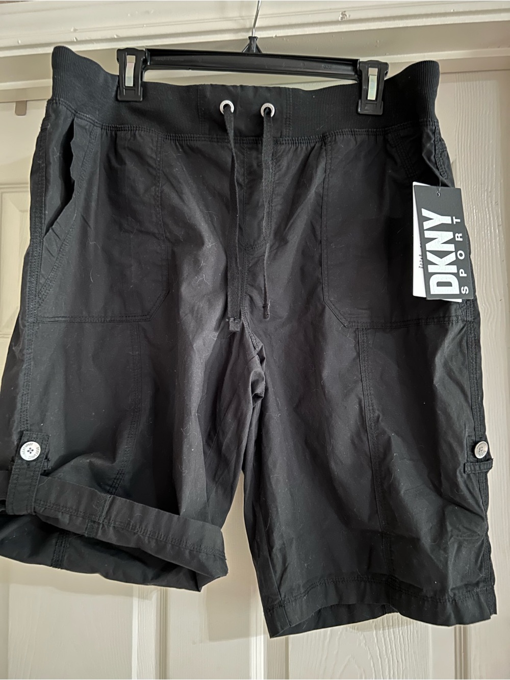 DKNY Ladies Black Sports Shorts, Size L